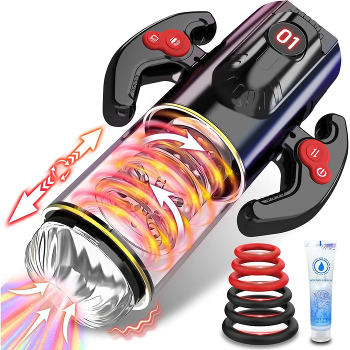 Electric male masturbator with 9 insertion and suction modes