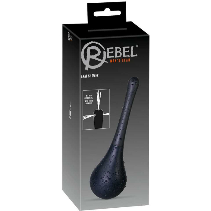 Rebel Anal Shower – Juodas Analinis Dušas (klizmutė) Silikoninis 26 cm