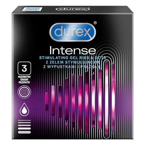 Durex Intense stimuliuojantys prezervatyvai, 3 vnt.