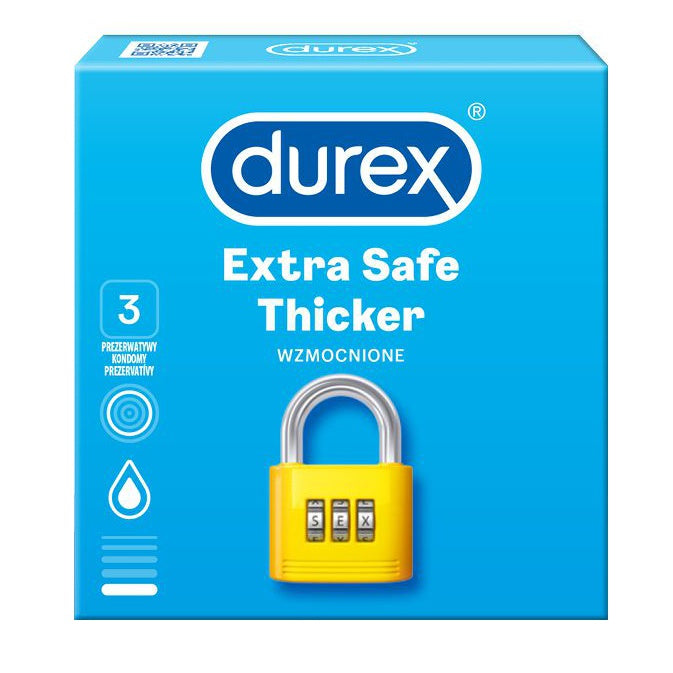 Durex Extra Safe padidinto saugumo prezervatyvai 3 vnt.