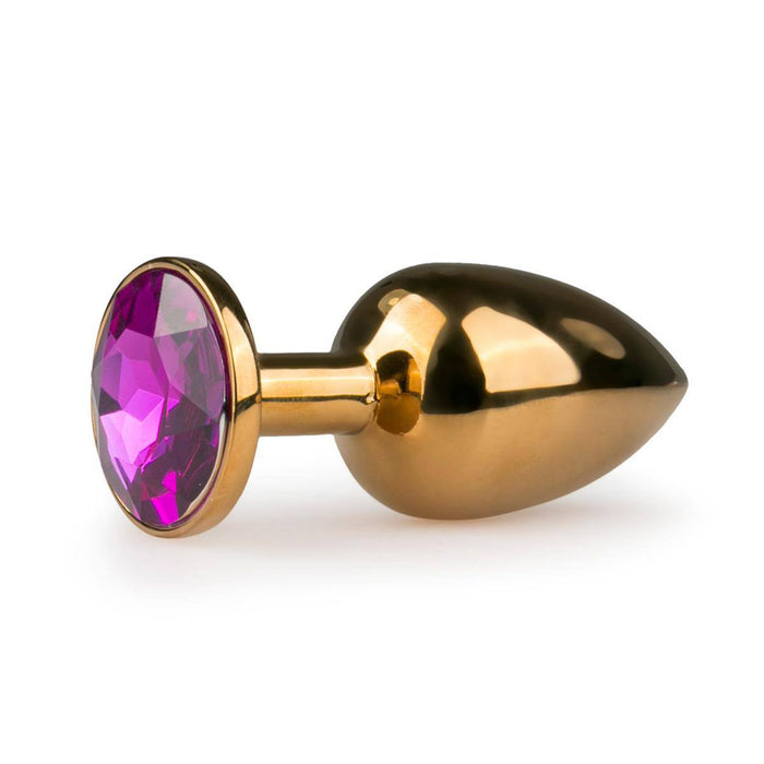 EasyToys auksinis analinis kaištis su violetiniu kristalu
