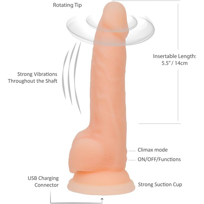 Rotating &amp; Vibrating 8" Penis Simulator