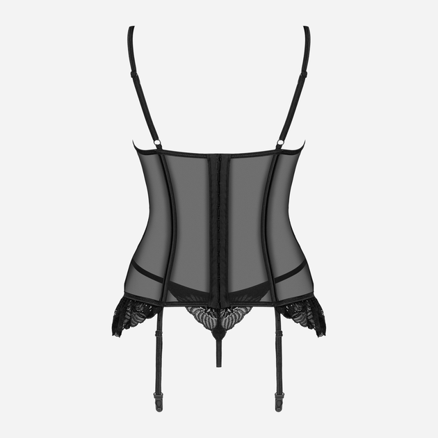Obsessive Juodas nėriniuotas korsetas + stringai SERENA LOVE, dydis XS/S