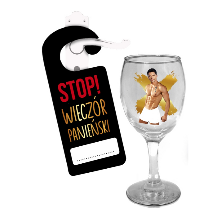 A bachelorette party glass with a magical image - an original and fun gift for the bride-to-be
