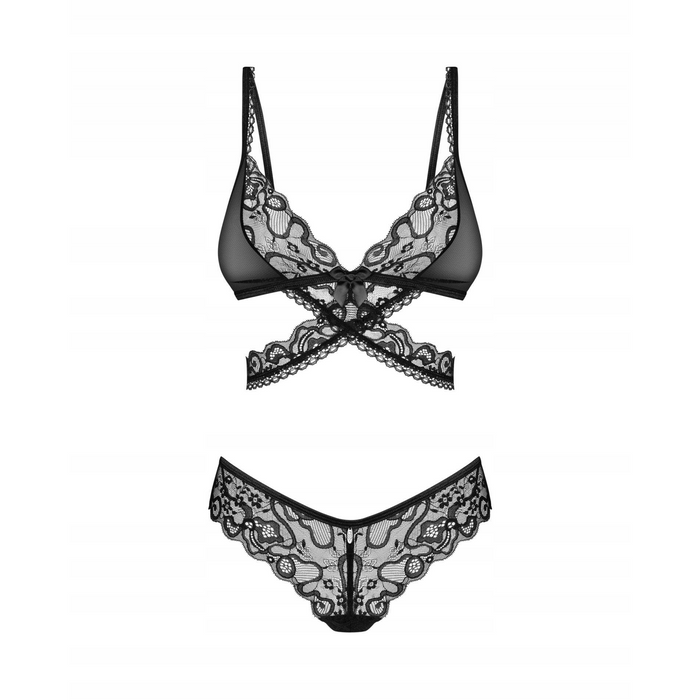 Obsessive Blomentis Erotic 2-piece set, Black (size M/L)