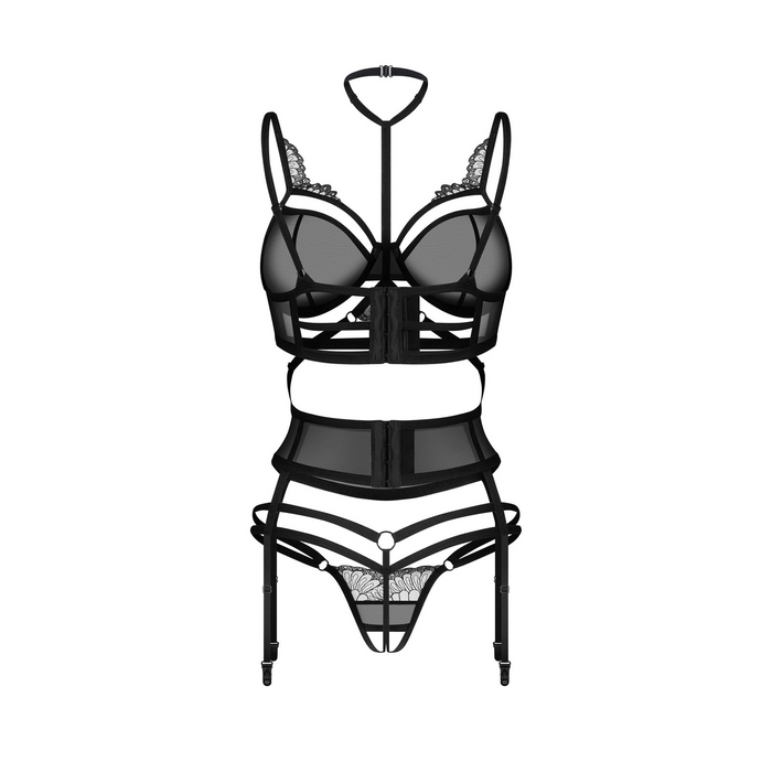 Obsessive Premisis Erotinis 3 dalių dalių komplektas, Juodas (L/XL dydis)