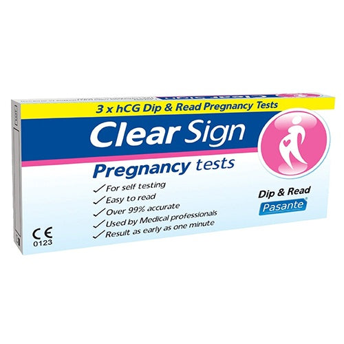 Pasante Clear Sign nėštumo testai - juostelės, 3 vnt.