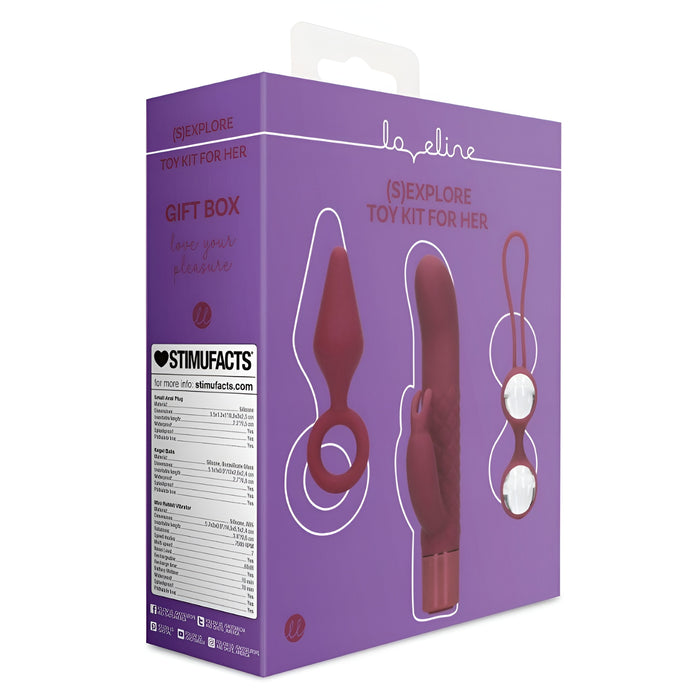 S)explore Dark Cherry sex toy set, 3 pieces Aistra S)explore Dark Cherry sex toy set, 3 pieces Aistra