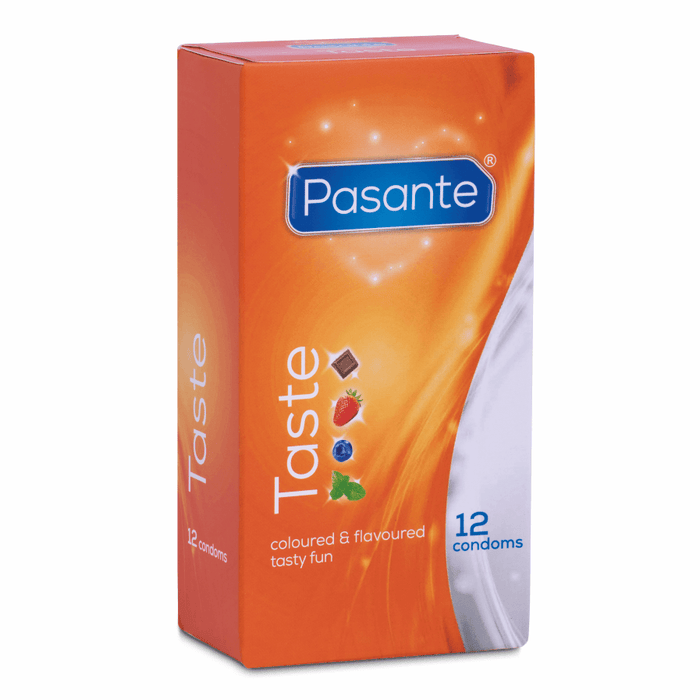 Pasante Taste įvairių skonių prezervatyvai 12 vnt.