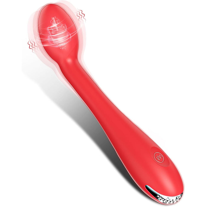 Silicone G-spot and clitoral vibrator with 12 vibration modes and waterproof design