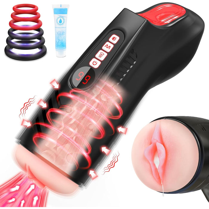 Elektrinis Masturbatorius Vyrams su 9 Siurbimo ir Vibravimo Režimais