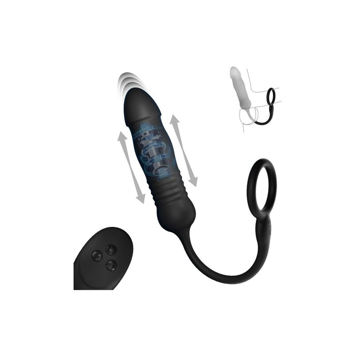 Vibrating Anal Stimulator for Men with Condom Ring and Remote Control