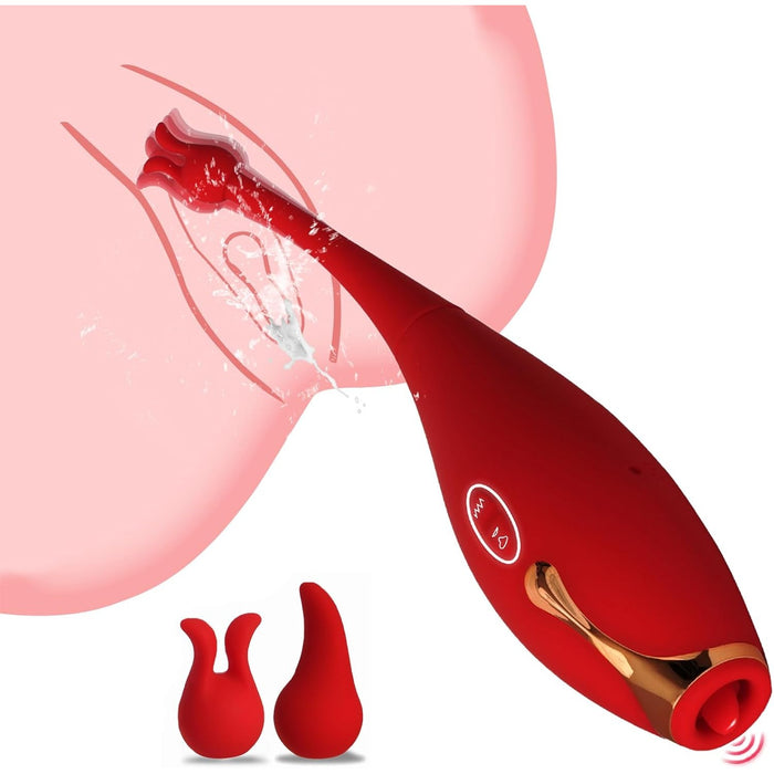 High-frequency clitoral vibrator with interchangeable silicone heads and 10 vibration modes