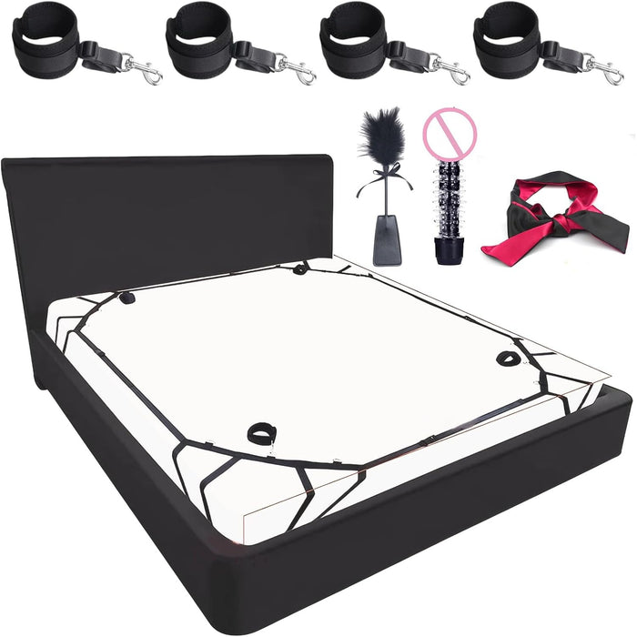 Elegant BDSM bed handcuff set for special moments