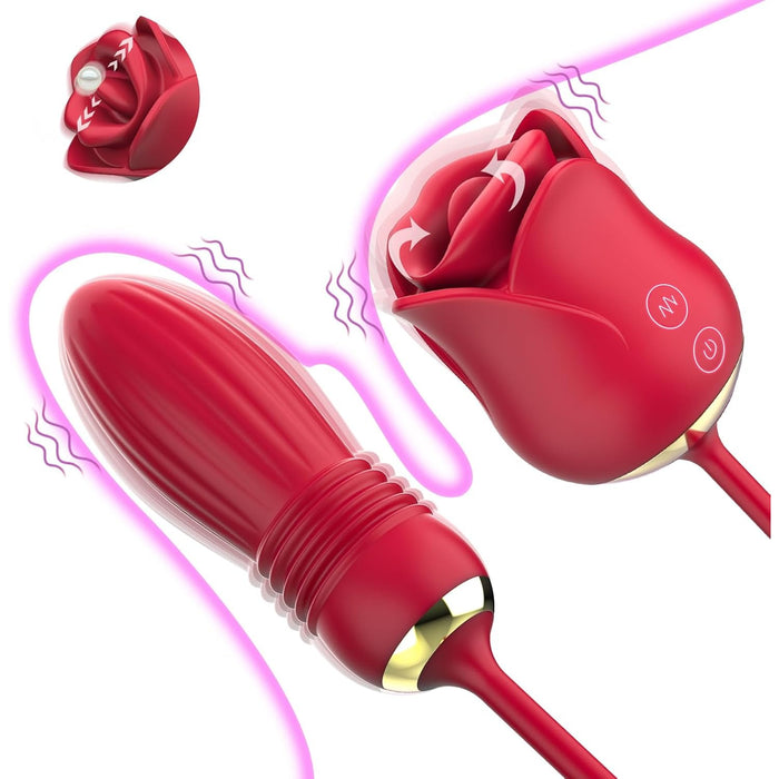 2-in-1 Enjoy Tongue Shape Vibrator with 10 Modes and 3 Kissing Functions