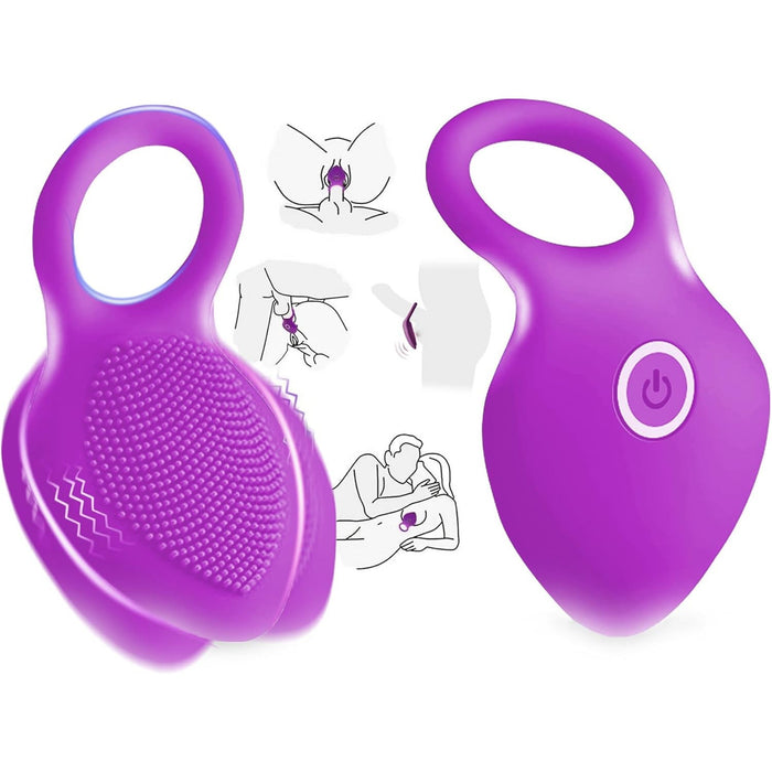 Penis ring vibrator with 10 vibrations and silicone material - for intimate pleasure