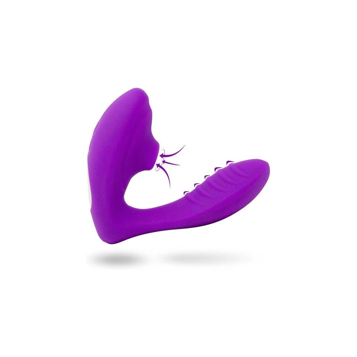 Vibrating Dildo with Tongue Suction Cup and 10 Strength Modes for Women