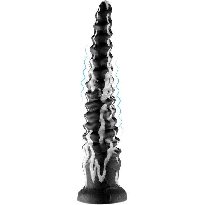 50 cm Spiralinis Fantazijos Dildo su Stipria Siurbtuku, Skirtas Rankoms Laisvinti