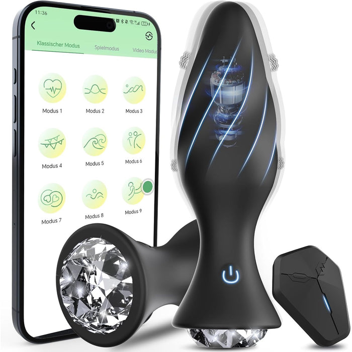 Inovatyvus analinis vibratorius su programėle ir 9 vibracijų režimais