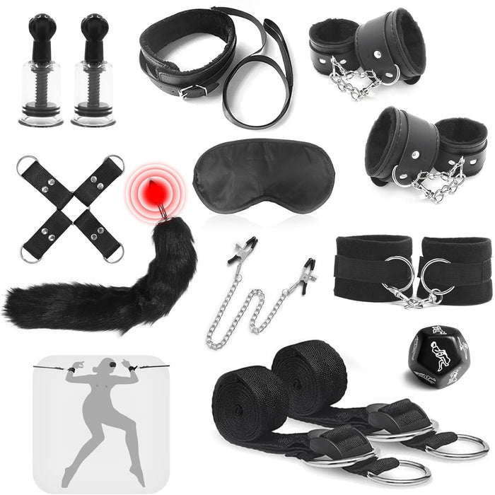Luxurious 12-piece BDSM set for couples - erotic toy set