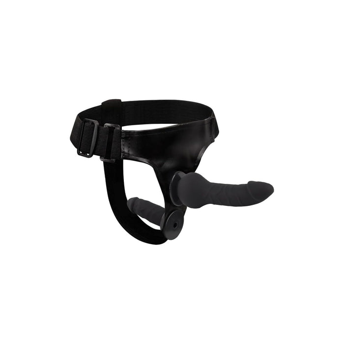 Reguliuojamas Strap-on rinkinys moterims su dviem silikoniniais dildo – 15 ir 11,5 cm
