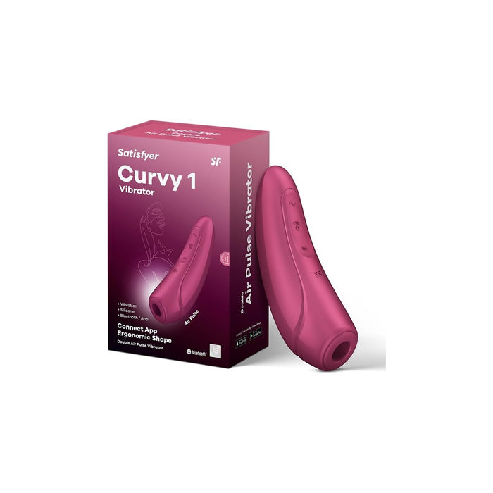 Clitoral stimulator Curvy 1 Connect with app and vibration, 13.5 cm