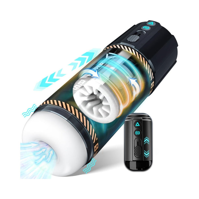 Electric Masturbator with 8 Telescopic Vibrating and Rotating Functions for Men