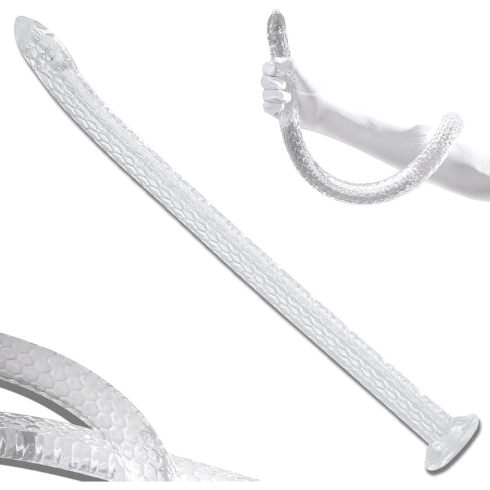 45 cm long realistic dildo with a strong suction cup and a unique leather pattern texture