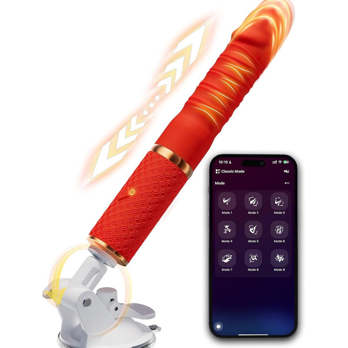 2in1 Vibratorių Dildo su 9 Ritmais ir APP Nuotolinio Valdymo Funkcija