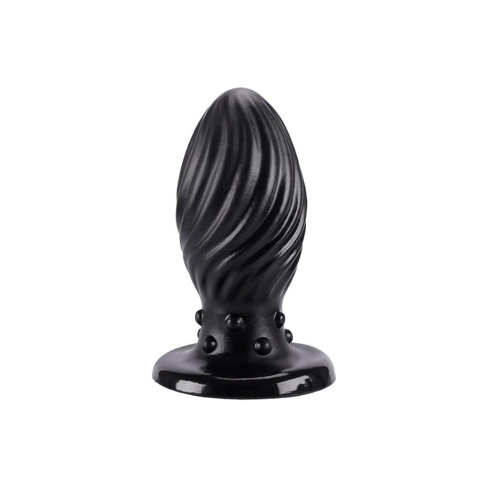 Silicone butt plug with thread - four sizes to choose from, black, L
