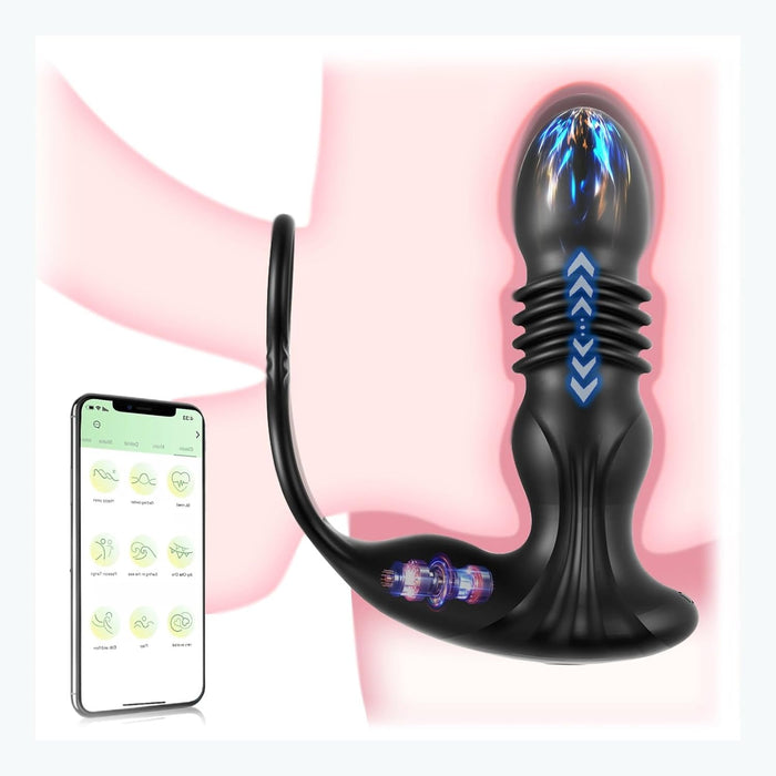 Anal vibrator for men with app and remote control - ergonomic prostate stimulator