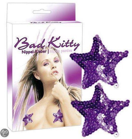 Bad Kitty Nipple Pasties violetiniai spenelių papuošalai - žvaigždutės