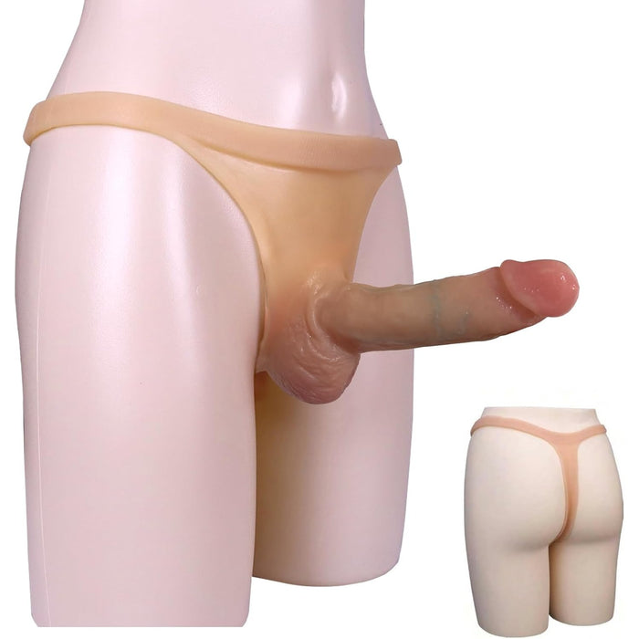 Realistiškas silikoninis strap-on dildo su diržu lesbietėms ir poroms