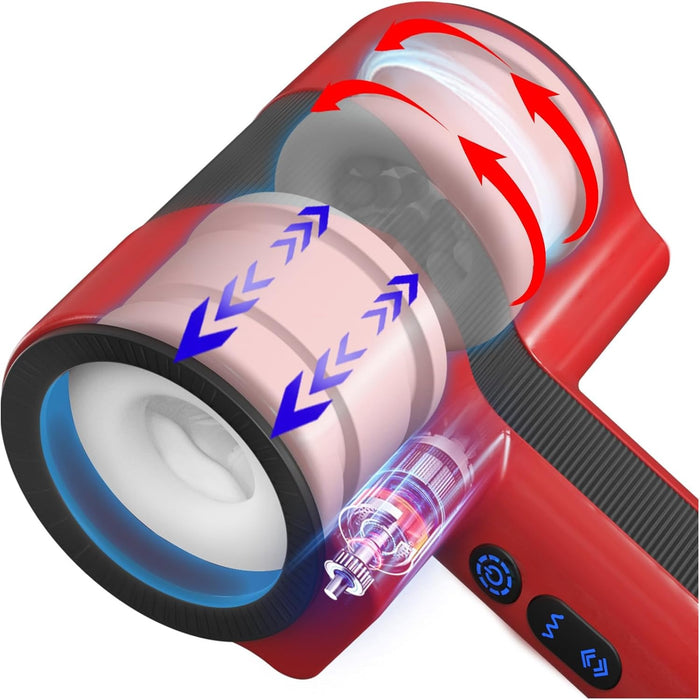 Electric male masturbator with double inner part and vibration