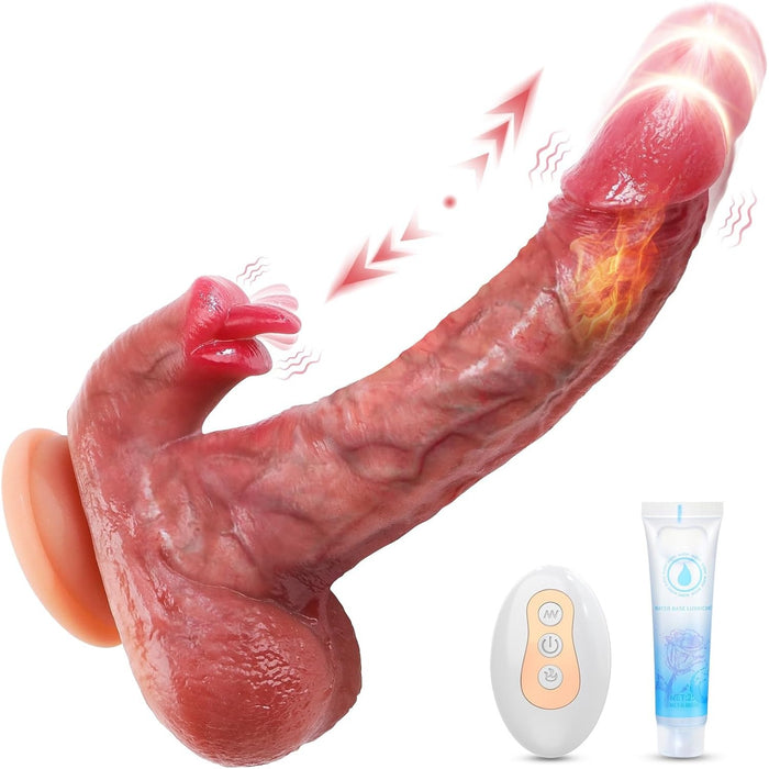 Dildo Vibratorius su 9 režimų vibracija ir teleskopu, analinis stimulatorius poroms