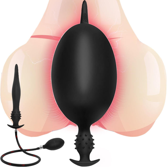 Super long 26 cm inflatable anal plug with pump and adjustable size