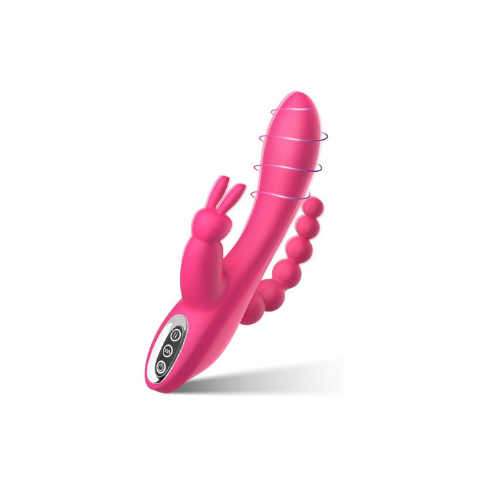3-in-1 Rabbit Vibrator with 7 vibration modes and magnetic charging