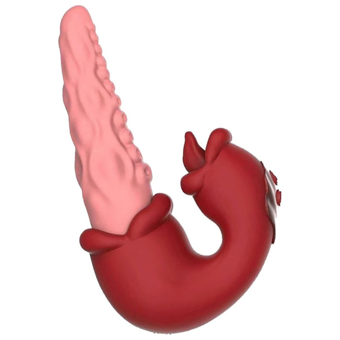 Vibrator set with tongue stimulation and G-spot massage