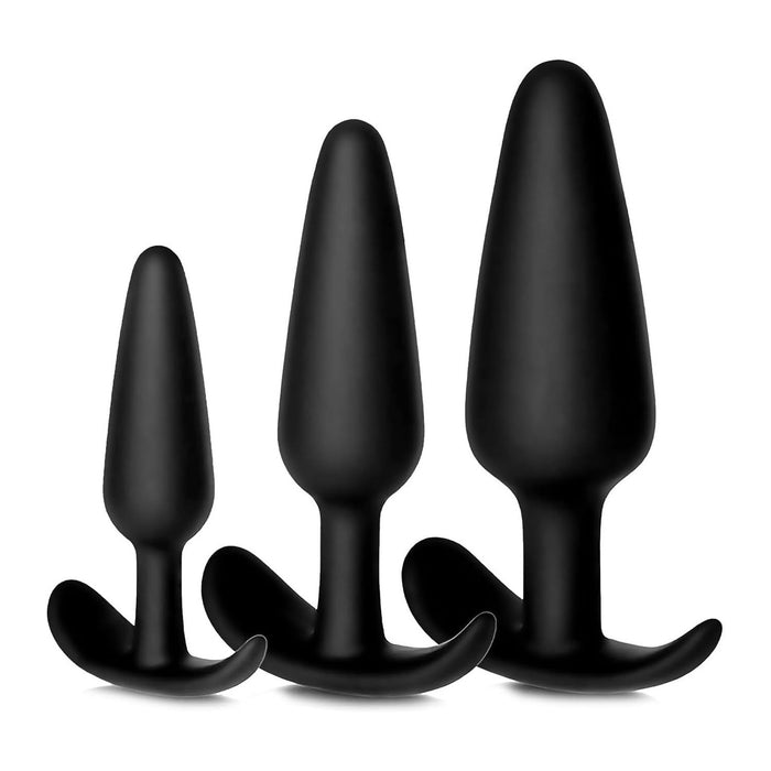 3 vnt. analiniai kaištukai iš silikonio – trys dydžiai pradedantiesiems ir pažengusiems