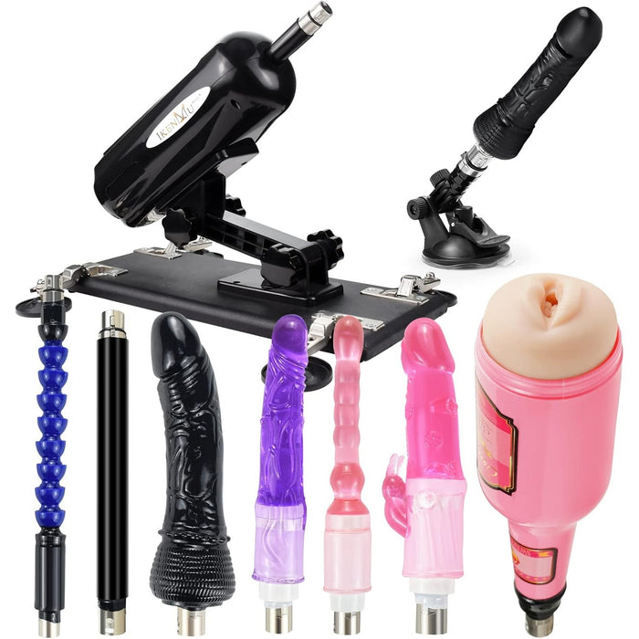 Automatinė universalioji malonumo mašina su 8 priedais ir intensyviu veikimu