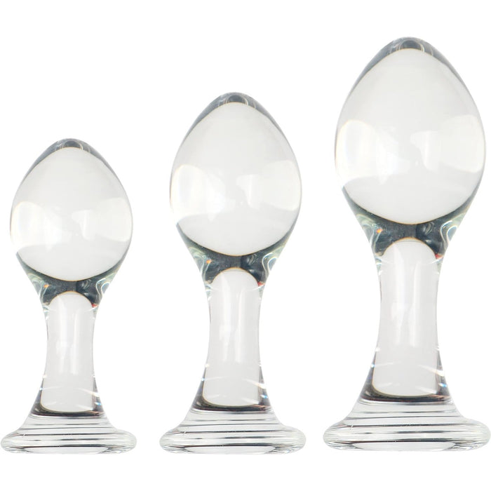 Elegant glass anal plug set for beginners and advanced users