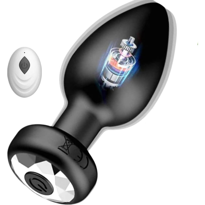 Ergonomiškas silikoninis analinis vibruojantis kaištis su 10 režimų ir pulteliu