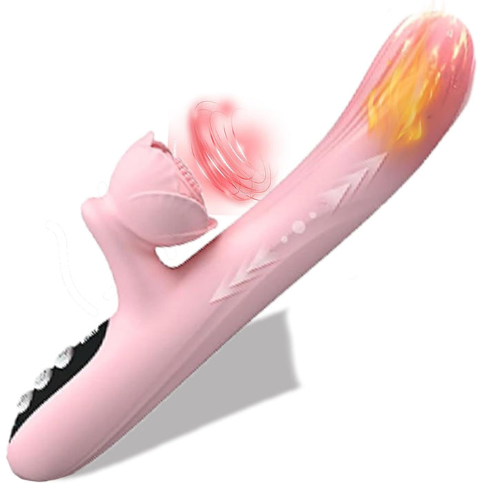 4-in-1 Moteriškas vibratorius su rože, klitorio ir G taško stimuliacija