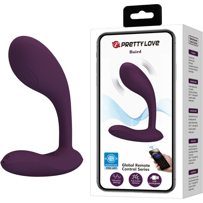 Wearable G-spot vibrator with app control, purple