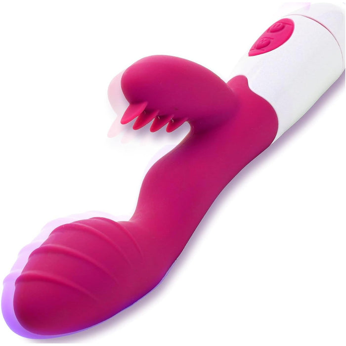 Rabbit Vibrator 21cm iš silikono su 30 vibracijos režimų ir stipria prisiurbimo baze