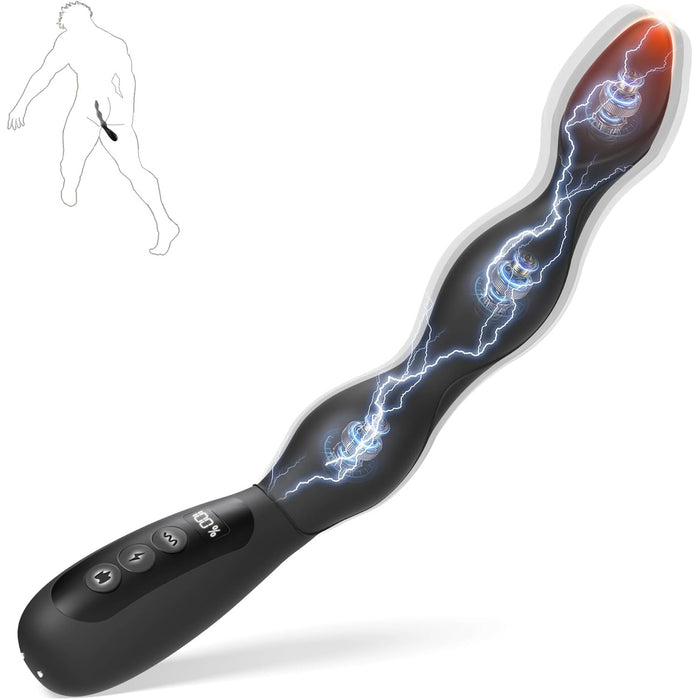 3-in-1 Elektroschoko Analvibrator mit 10 Vibrations- und Heizmodi für Mann &amp; Frau