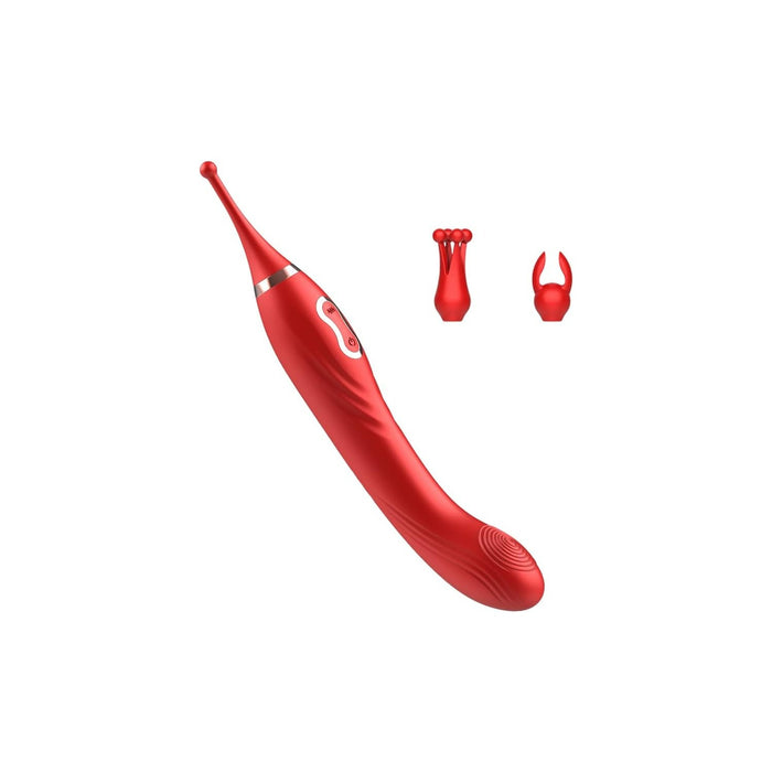 Effective and quiet high-frequency clitoral vibrator with interchangeable heads