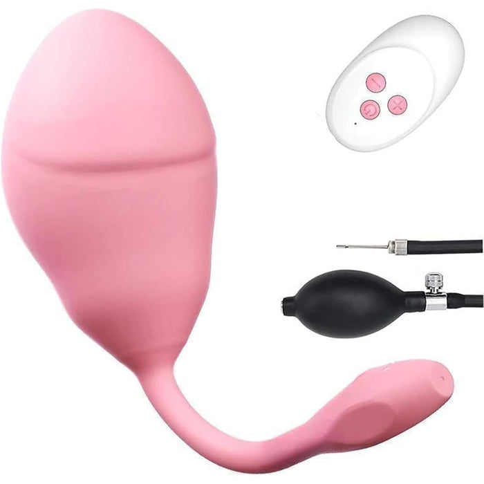 Rechargeable inflatable anal vibrator with 10 vibration modes and remote control