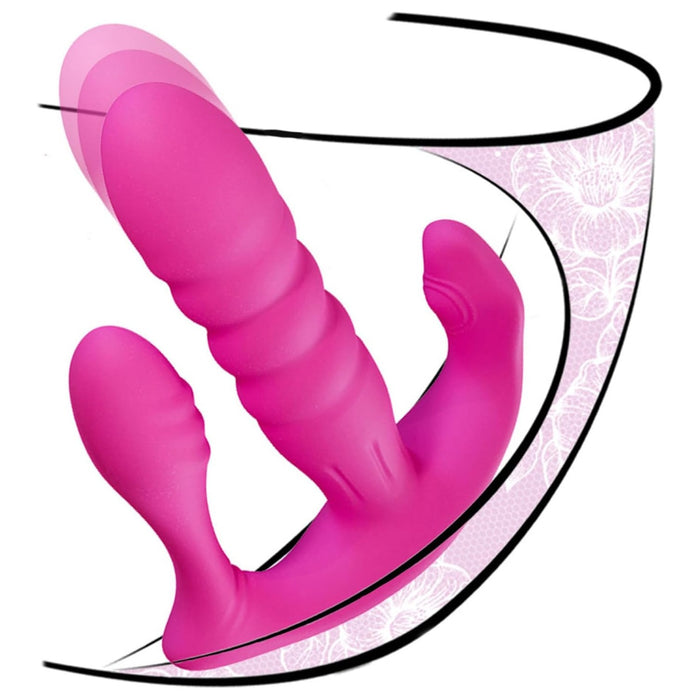 Elegant butterfly-shaped G-spot massager with 10 vibration modes and 3 telescopic functions