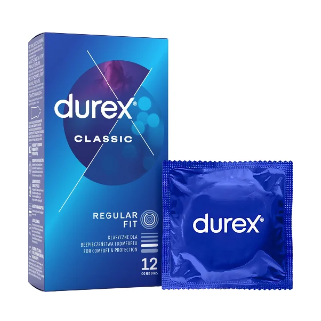 Durex Classic standartiniai prezervatyvai 12 vnt.